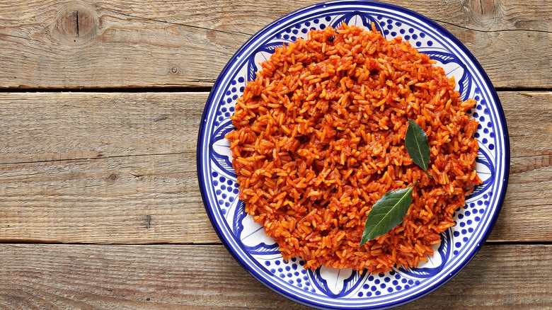 A plate full of jollof rice