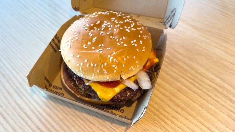 mcdonald's quarter pounder with cheese in its box