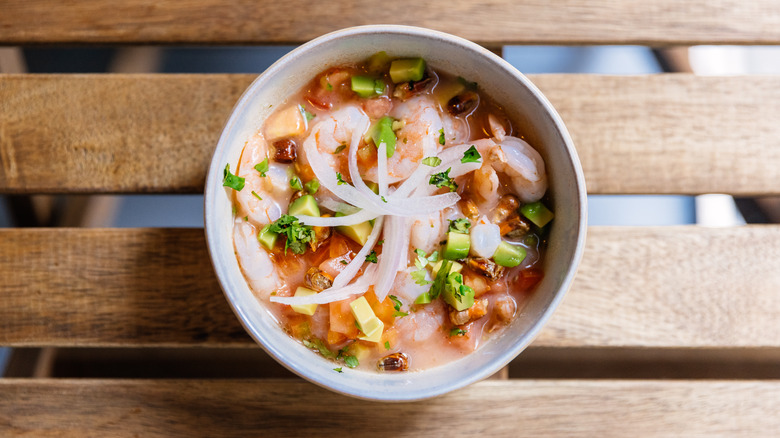 ceviche made with shrimp