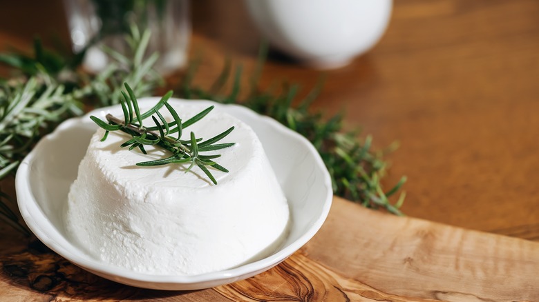 plate of ricotta cheese