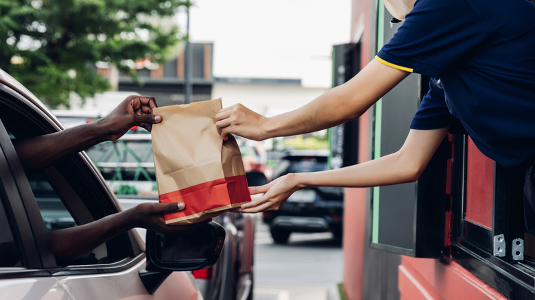 drive-thru at fast food restuarant