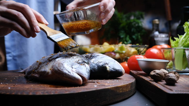 preparing fish to cook