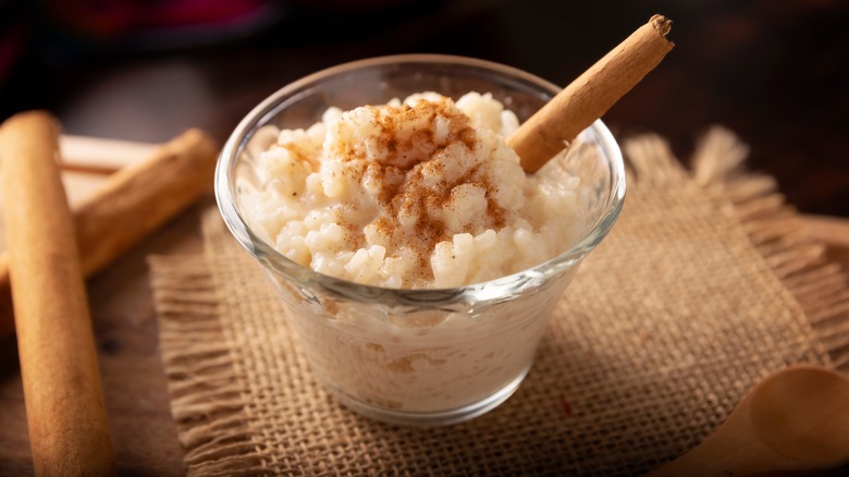 Rice pudding with cinnamon