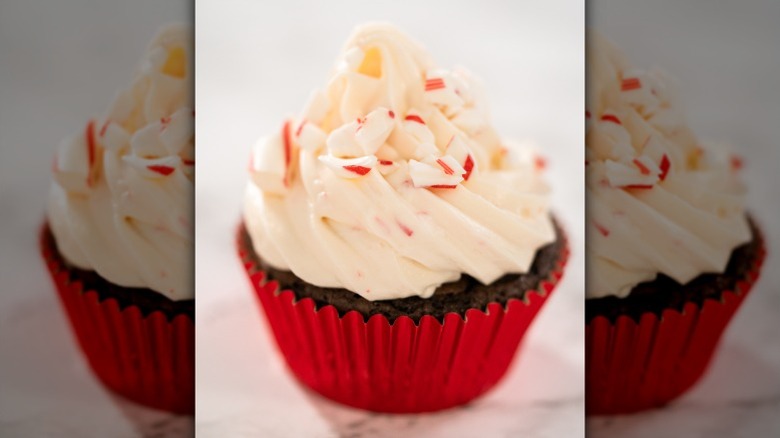 chocolate cupcake with peppermint frosting