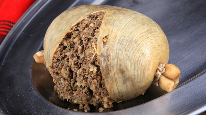 Haggis on a plate