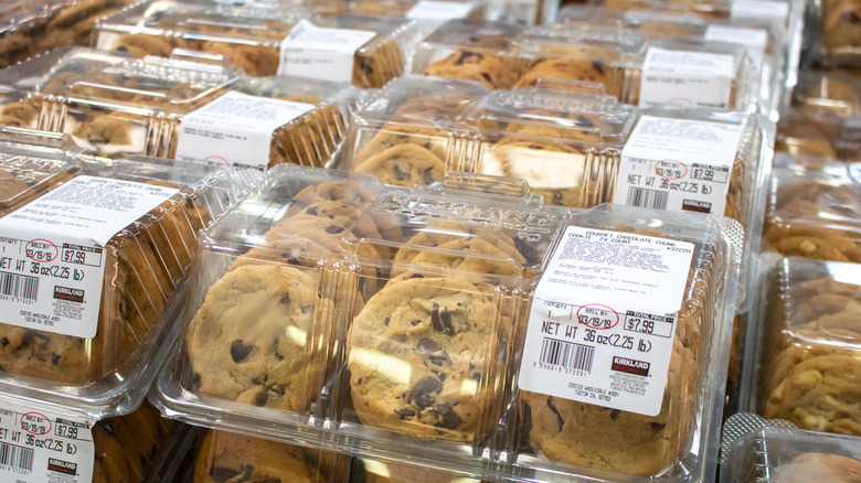 Packages of Costco chocolate chunk cookies