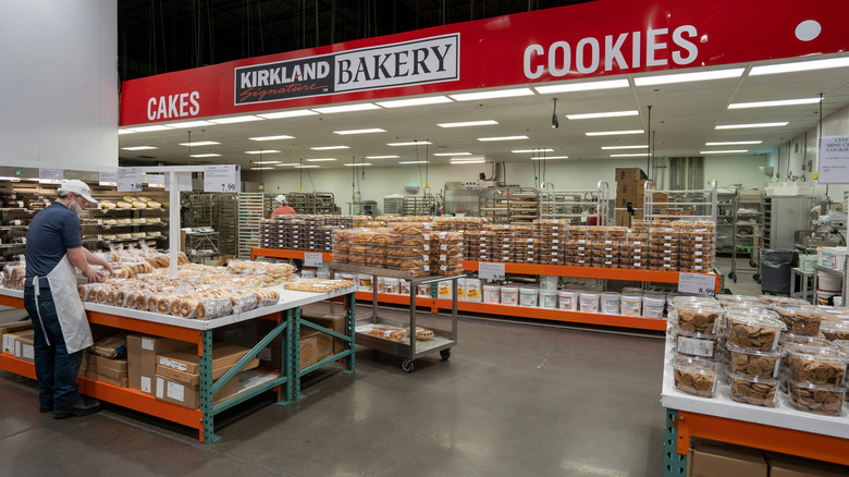 Costco bakery section with employee