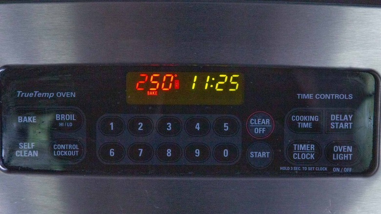 oven preheated to 250 F