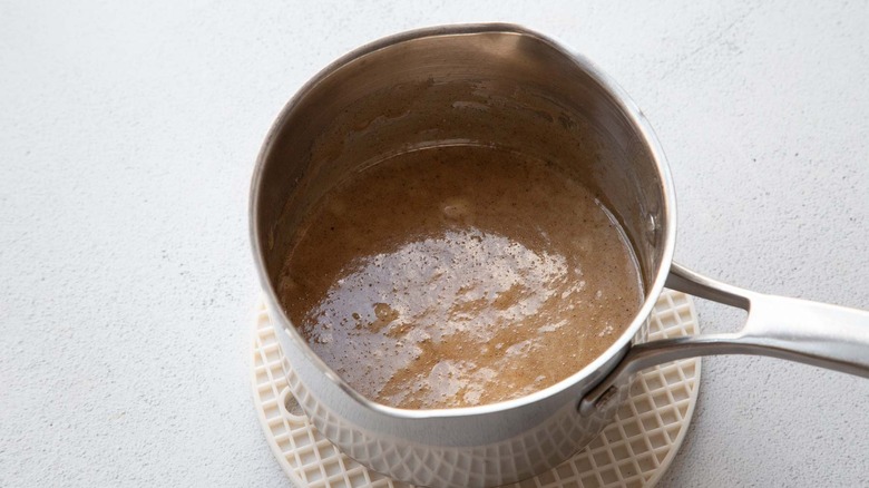 spiced brown sugar mixture in a pan