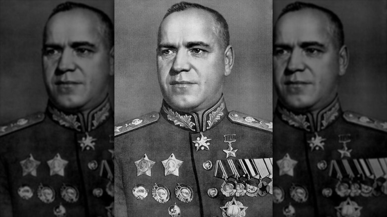 A portrait photograph of General Georgy Zhukov.