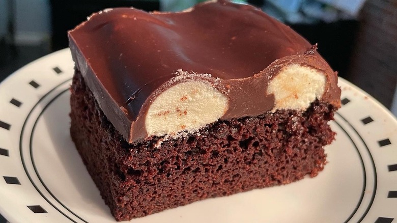 Slice of chocolate Bumpy Cake