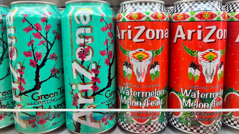 AriZona cans on shelf