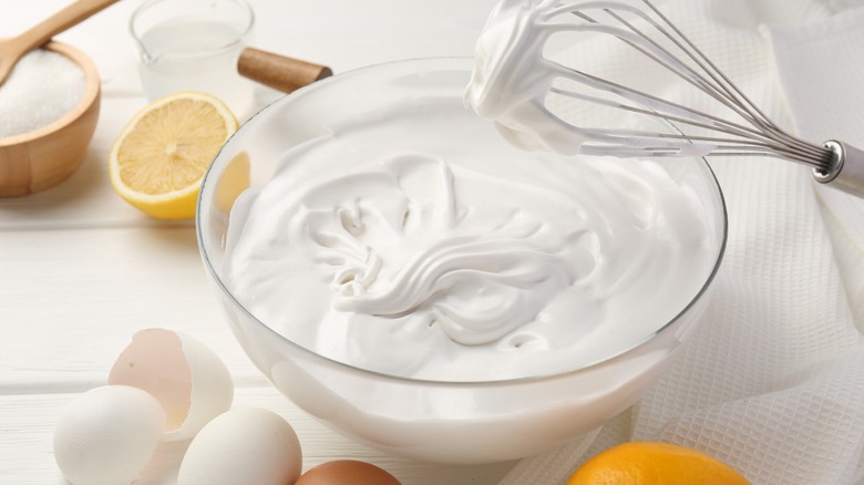 Whisking egg whites