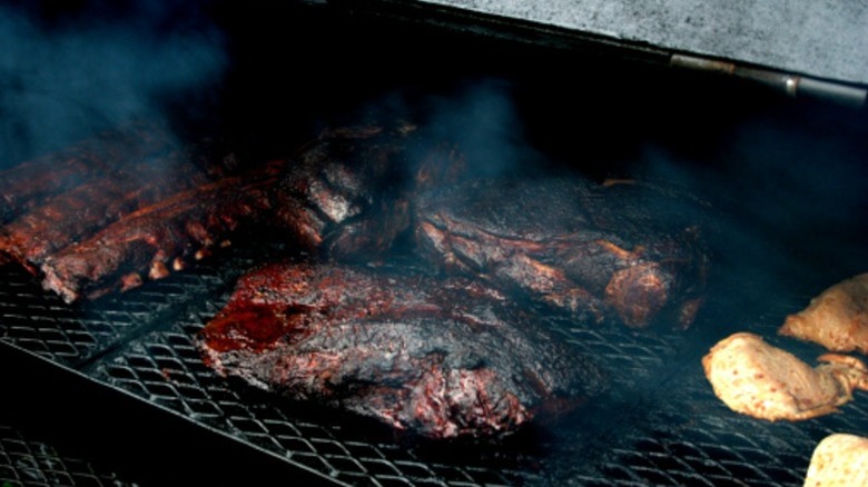 brisket on a smoker