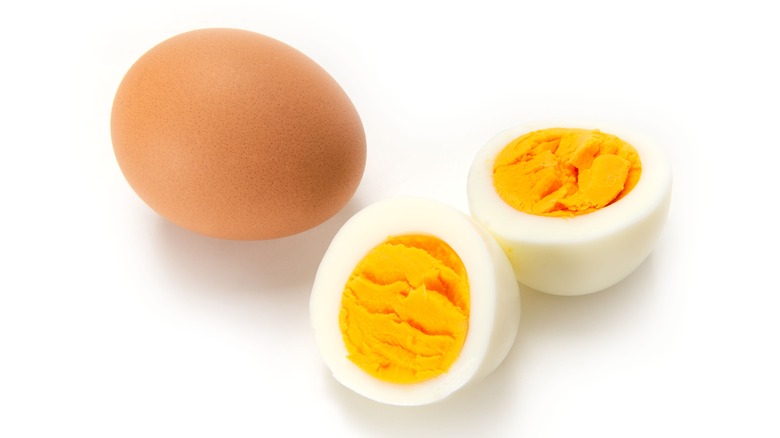 raw egg and boiled egg