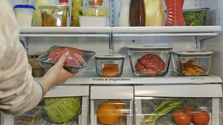 beef and meats in home fridge