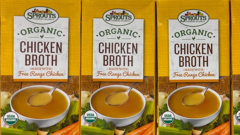 boxes of chicken broth