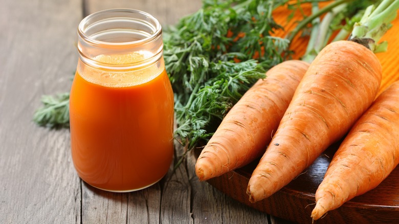 carrots with carrot juice