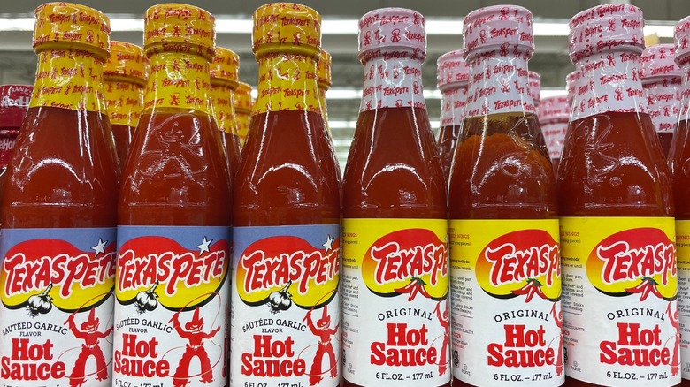 texas pete hot sauce on shelf