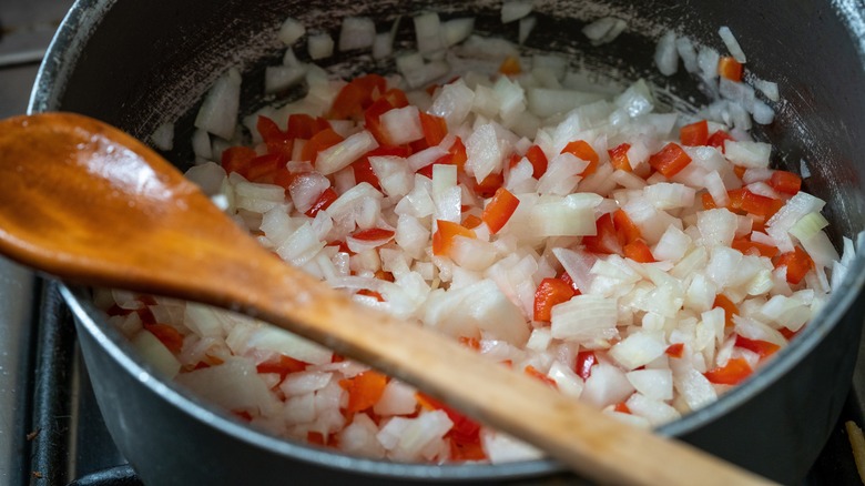 Sautéing vegetables