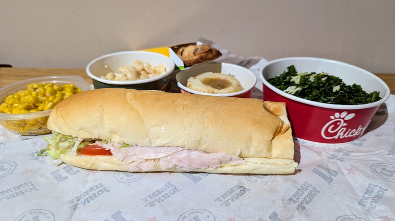 fast food items on counter