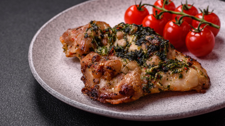 Grilled deboned chicken thigh