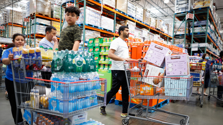 families shopping in bulk at Costco