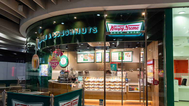 Krispy Kreme storefront with glass walls