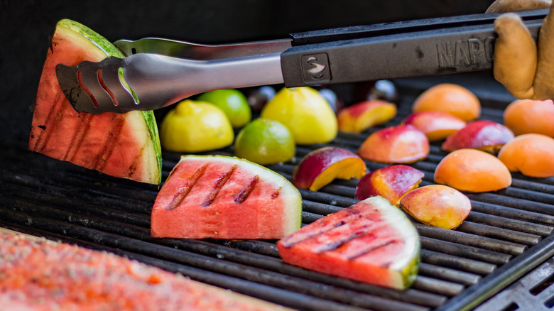 fruit being grilled