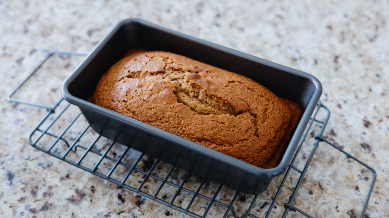 pumpkin bread in pan