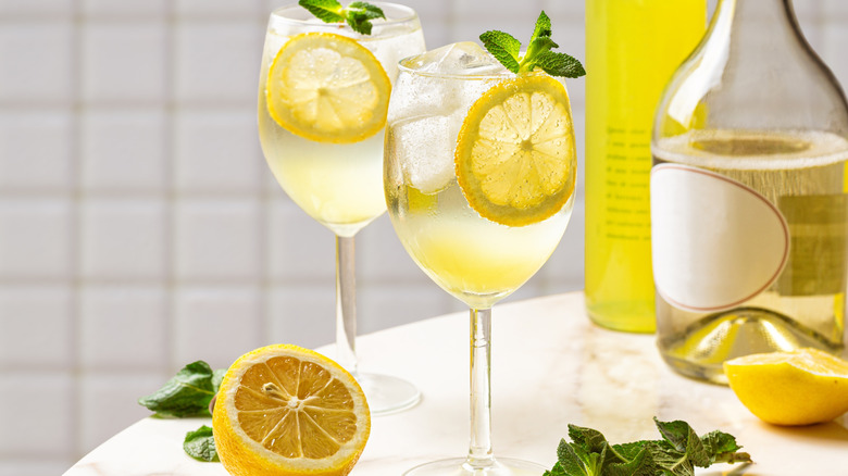 two limoncello cocktails on table