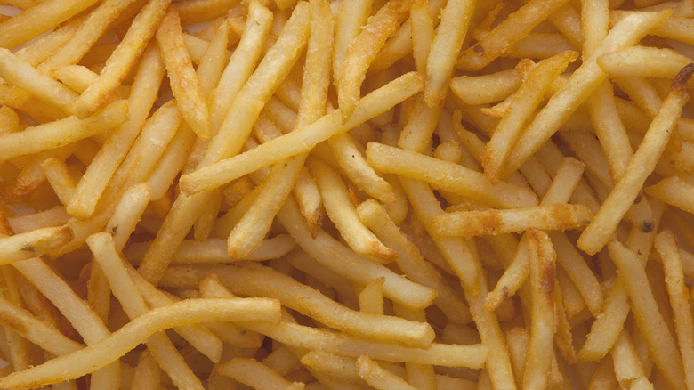 A pile of crispy french fries