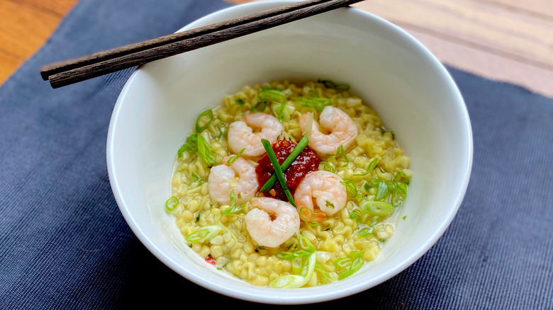 Miso shrimp and corn ramen