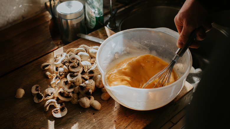 Eggs being whisked