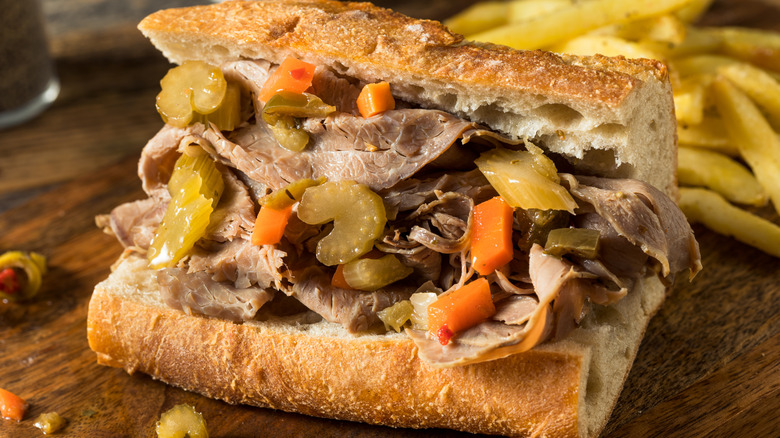 Chicago Italian beef sandwich