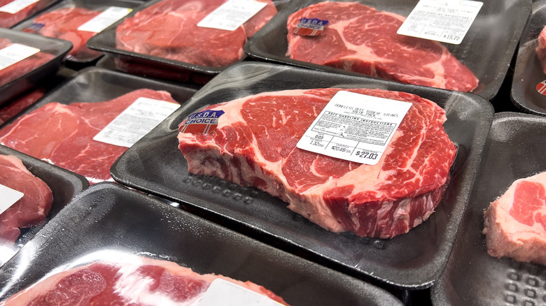 steaks at grocery store