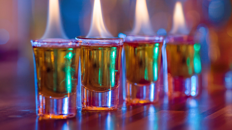 three flaming shots