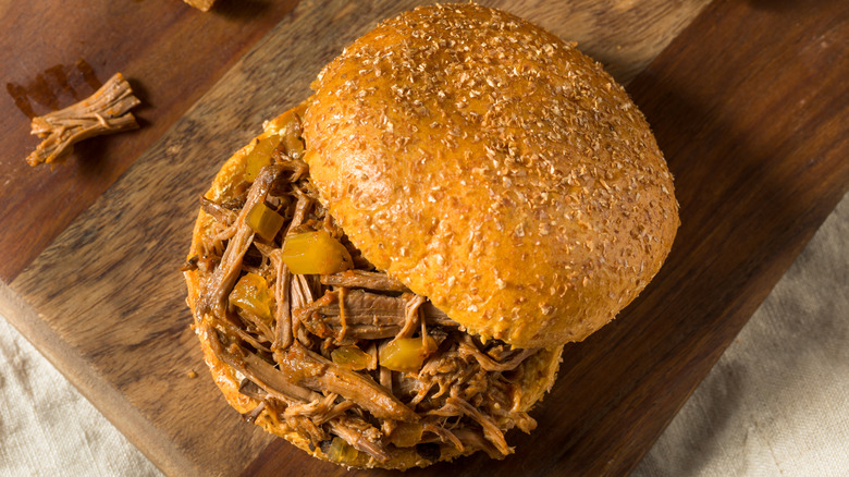 pot roast sandwich with onions