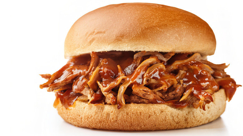 barbecue beef on a bun