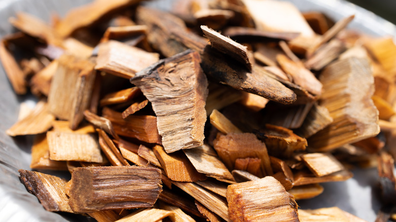 A pile of wood chips ready for grilling