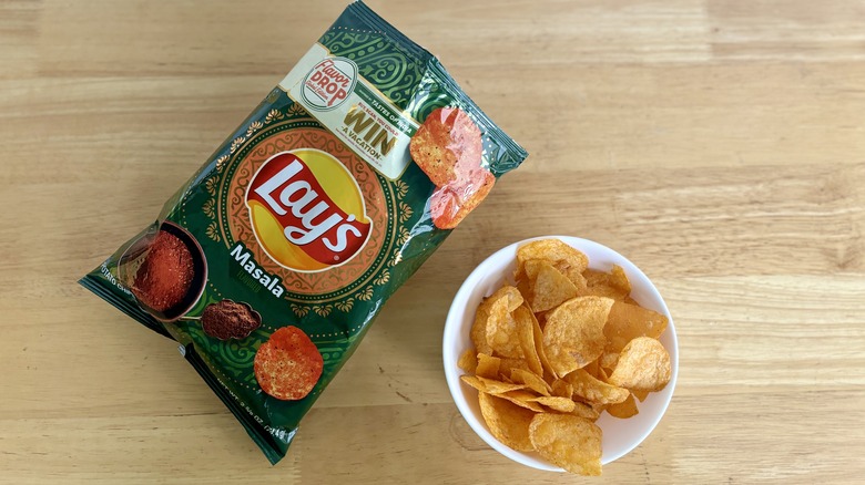 Masala chips and bag