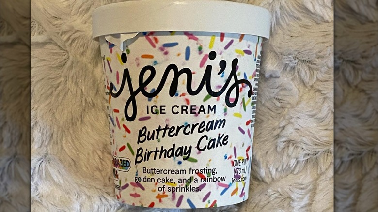 Pint of Jeni's birthday cake ice cream