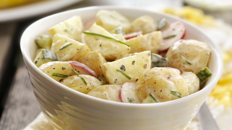 Lightly dressed potato salad