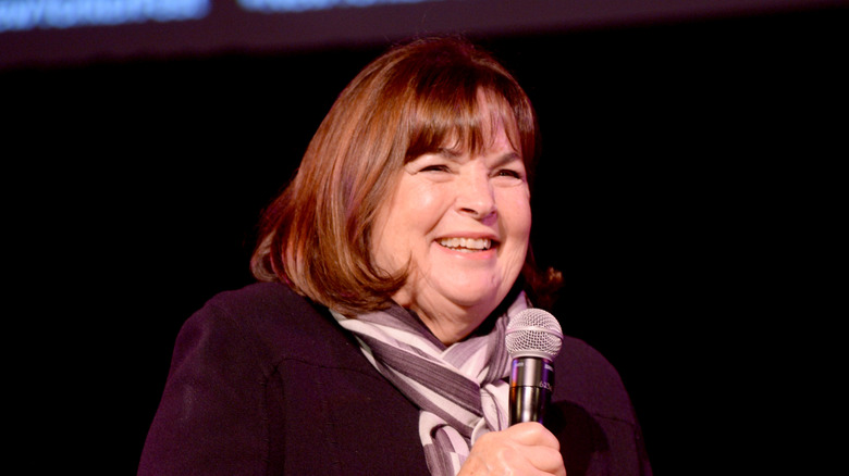 Ina Garten holding a microphone