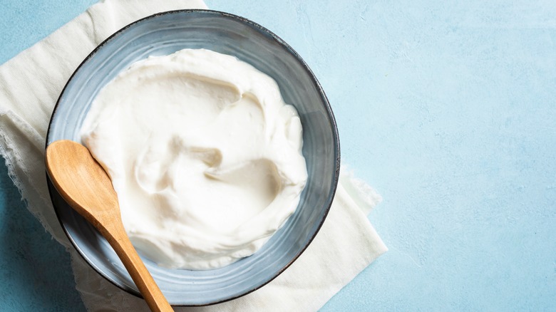 Greek yogurt in a bowl