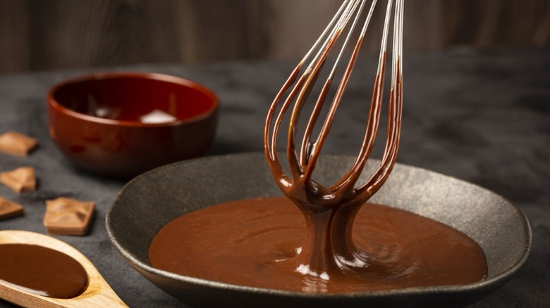 chocolate ganache with whisk