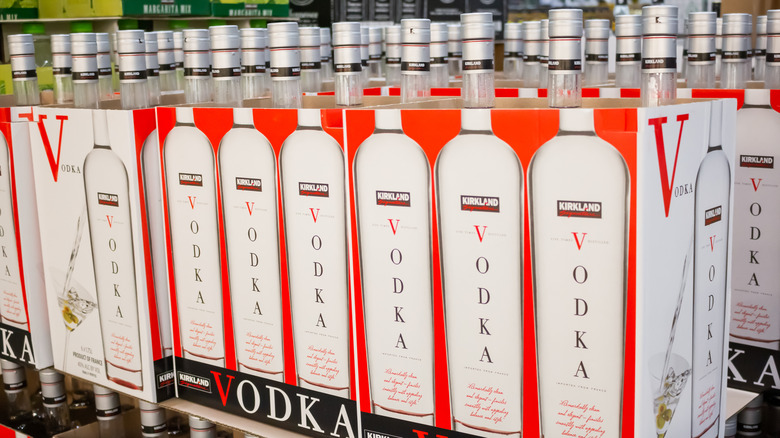 bottles of Kirkland vodka