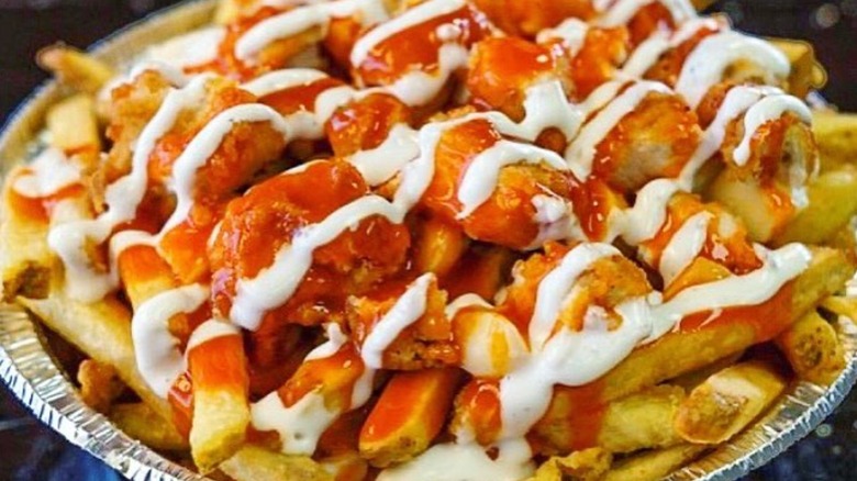 Buffalo chicken fries or poutine