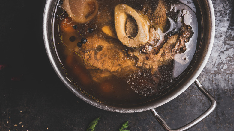 beef bones in broth