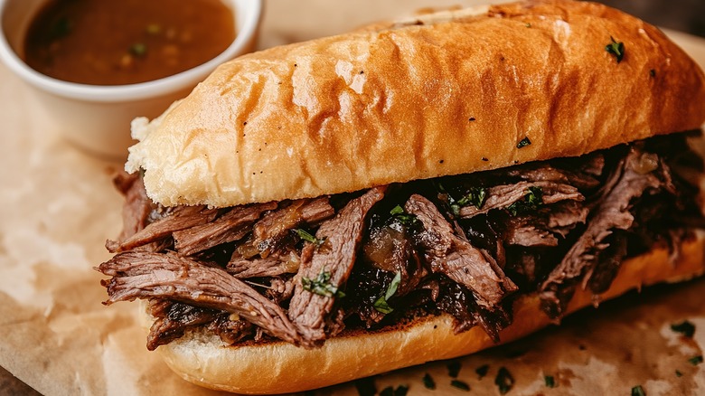 French dip sandwich with au jus